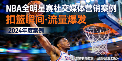 NBA全明星赛社交媒体营销案例封面 - 篮球明星扣篮瞬间